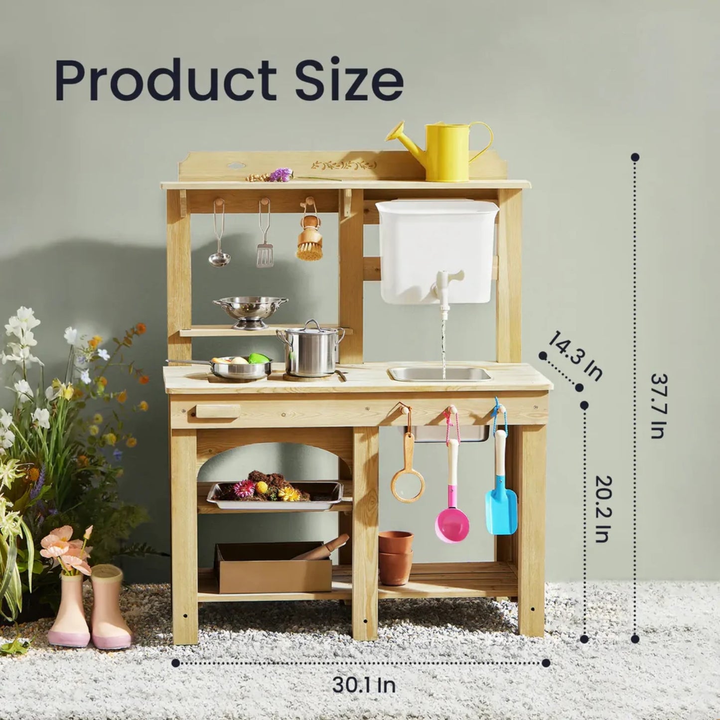 Little Teekies Outdoor Mud Kitchen with Water Faucet