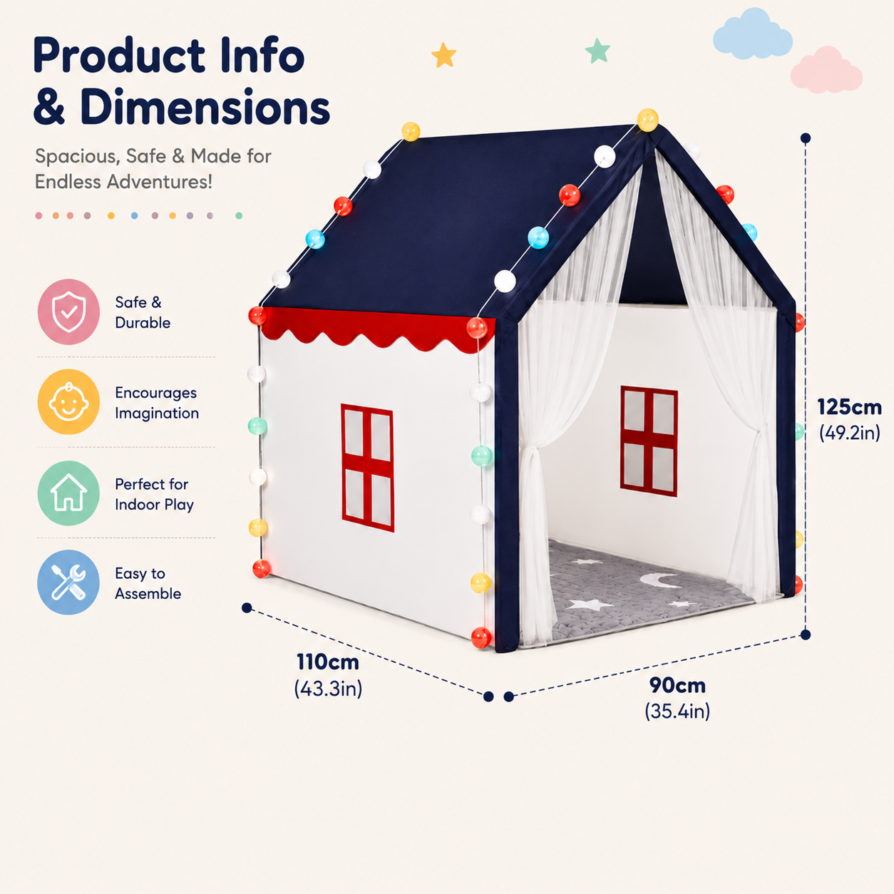 Little Teekie Portable Kids Playhouse Tent