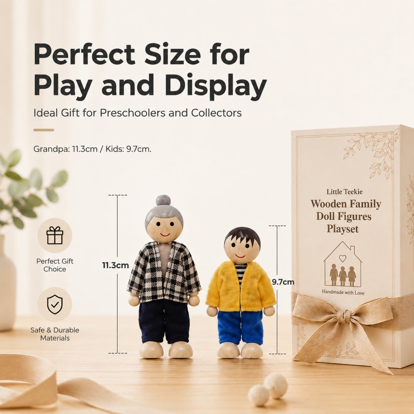 Little Teekie Wooden Family Doll Figures Playset