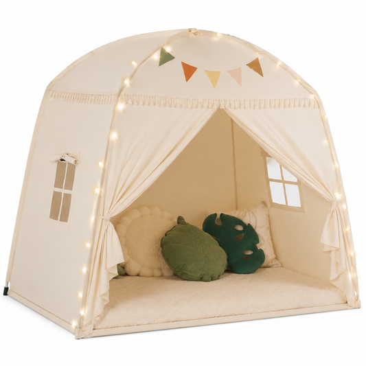 Little Teekie Teepee Tent for Kids with Star Lights and Flags