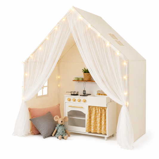 Little Teekie Playhouse Tent & Wooden Kitchen Set