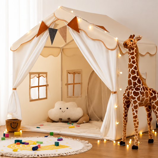 Little Teekies Kids Play Tent with Lights and Mat Cozy Indoor Playhouse