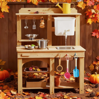 Little Teekies Outdoor Mud Kitchen with Water Faucet