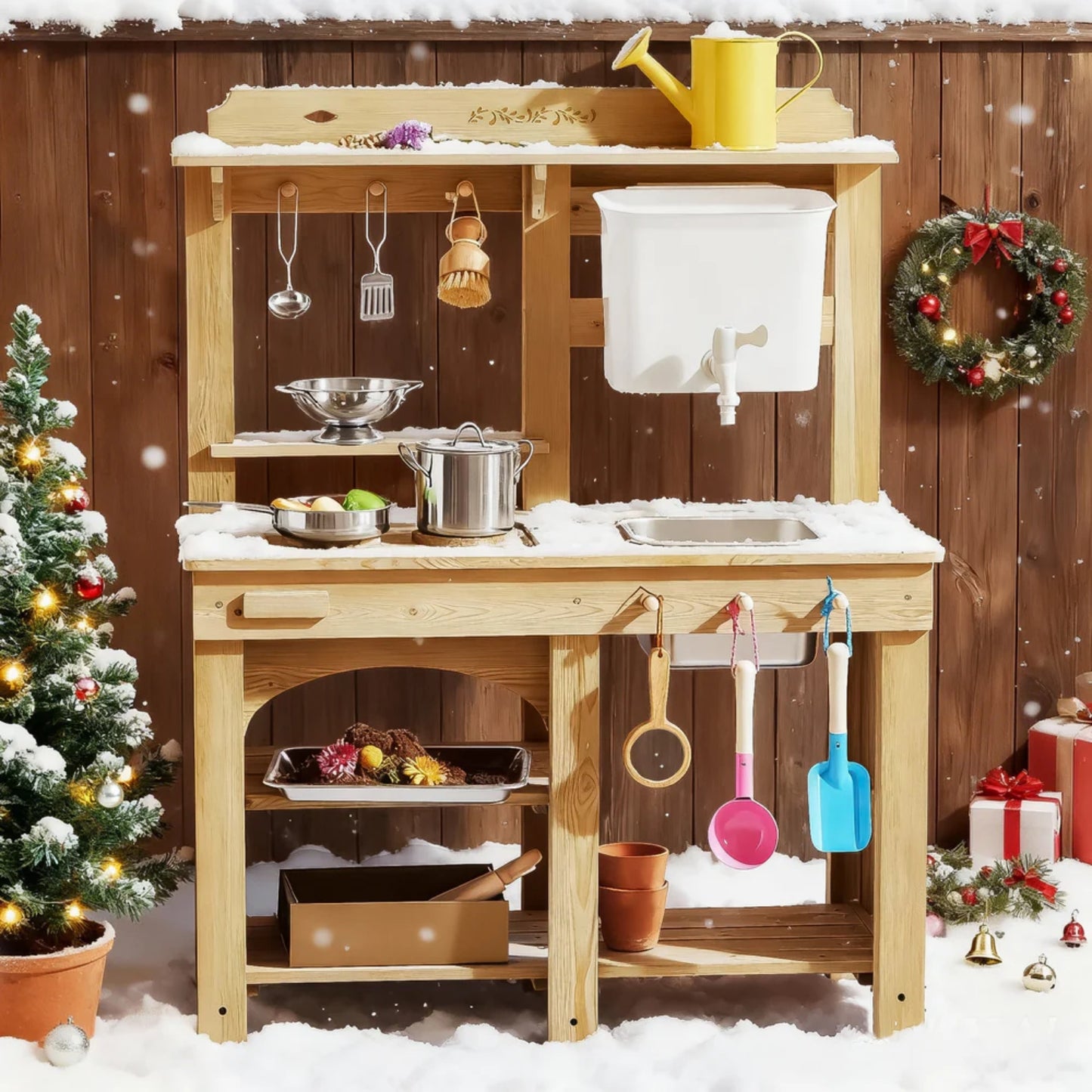 Little Teekies Outdoor Mud Kitchen with Water Faucet