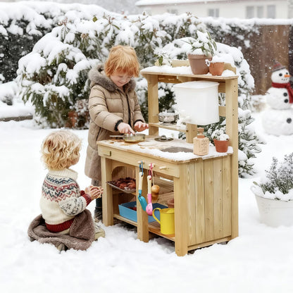 Little Teekies Outdoor Mud Kitchen with Water Faucet