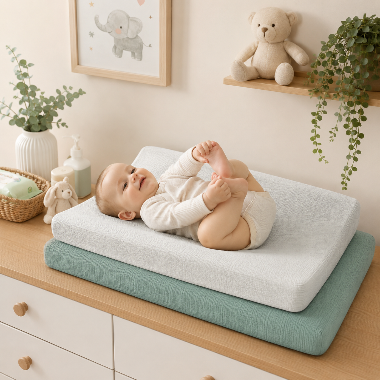 Little Teekies Muslin Cotton Baby Diaper Changing Pad Cover