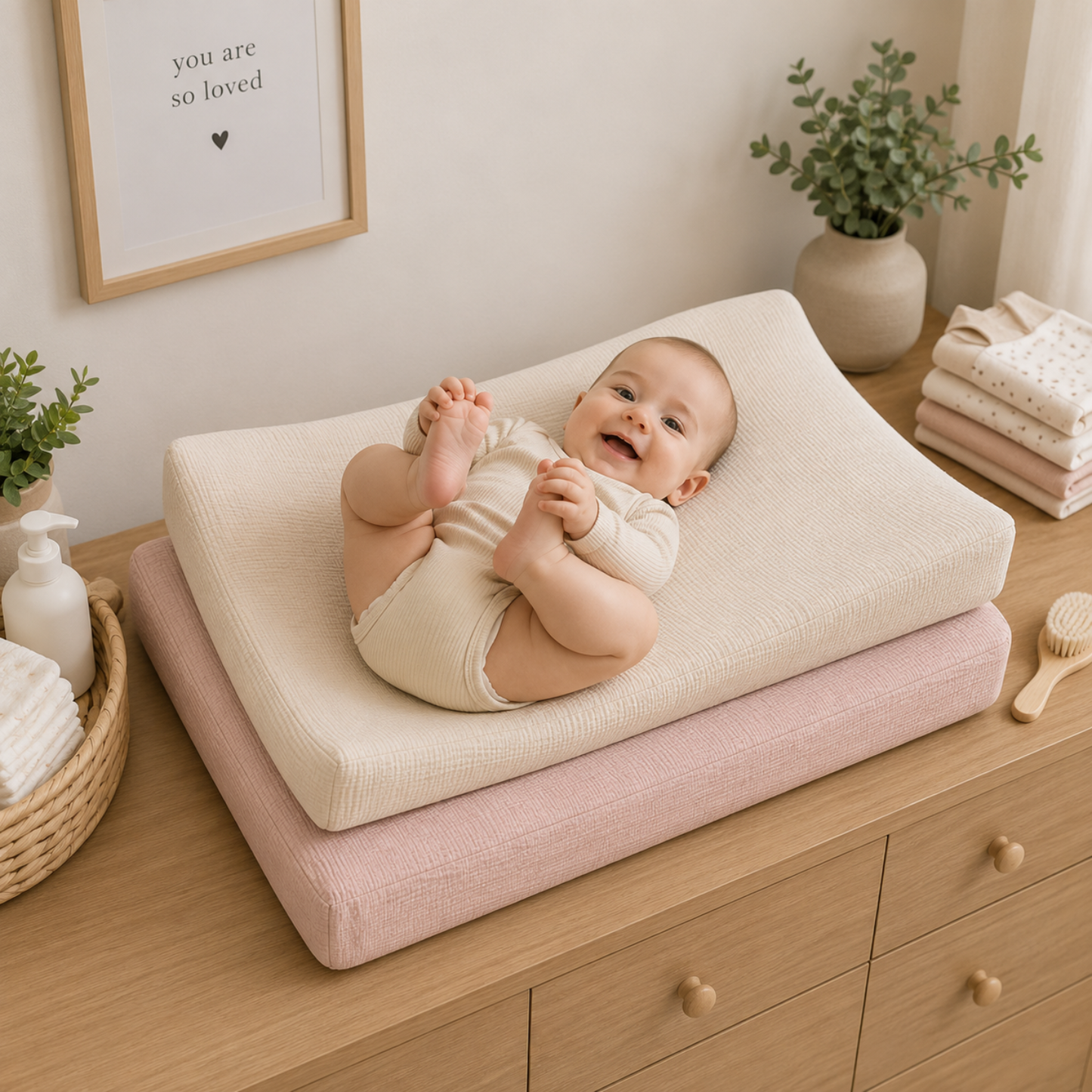 Little Teekies Muslin Cotton Baby Diaper Changing Pad Cover