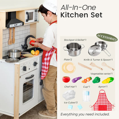 Little Teekies Interactive Wooden Play Kitchen with Sounds & Cookware