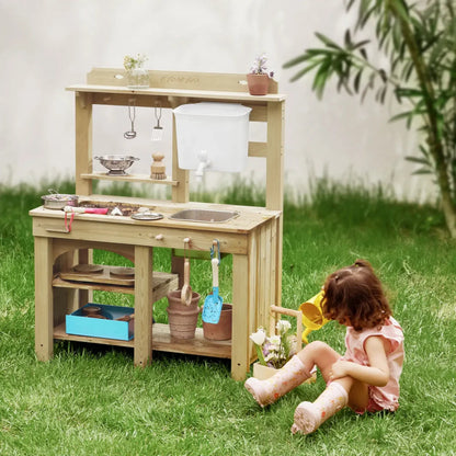 Little Teekies Outdoor Mud Kitchen with Water Faucet