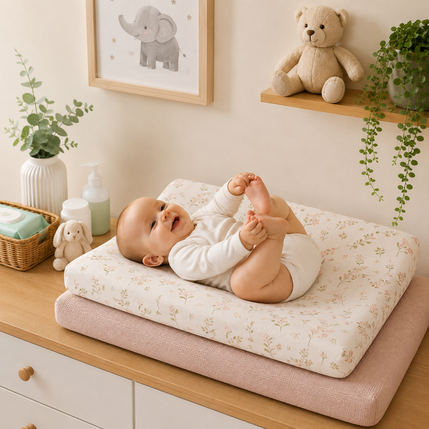 Little Teekies Muslin Cotton Baby Diaper Changing Pad Cover