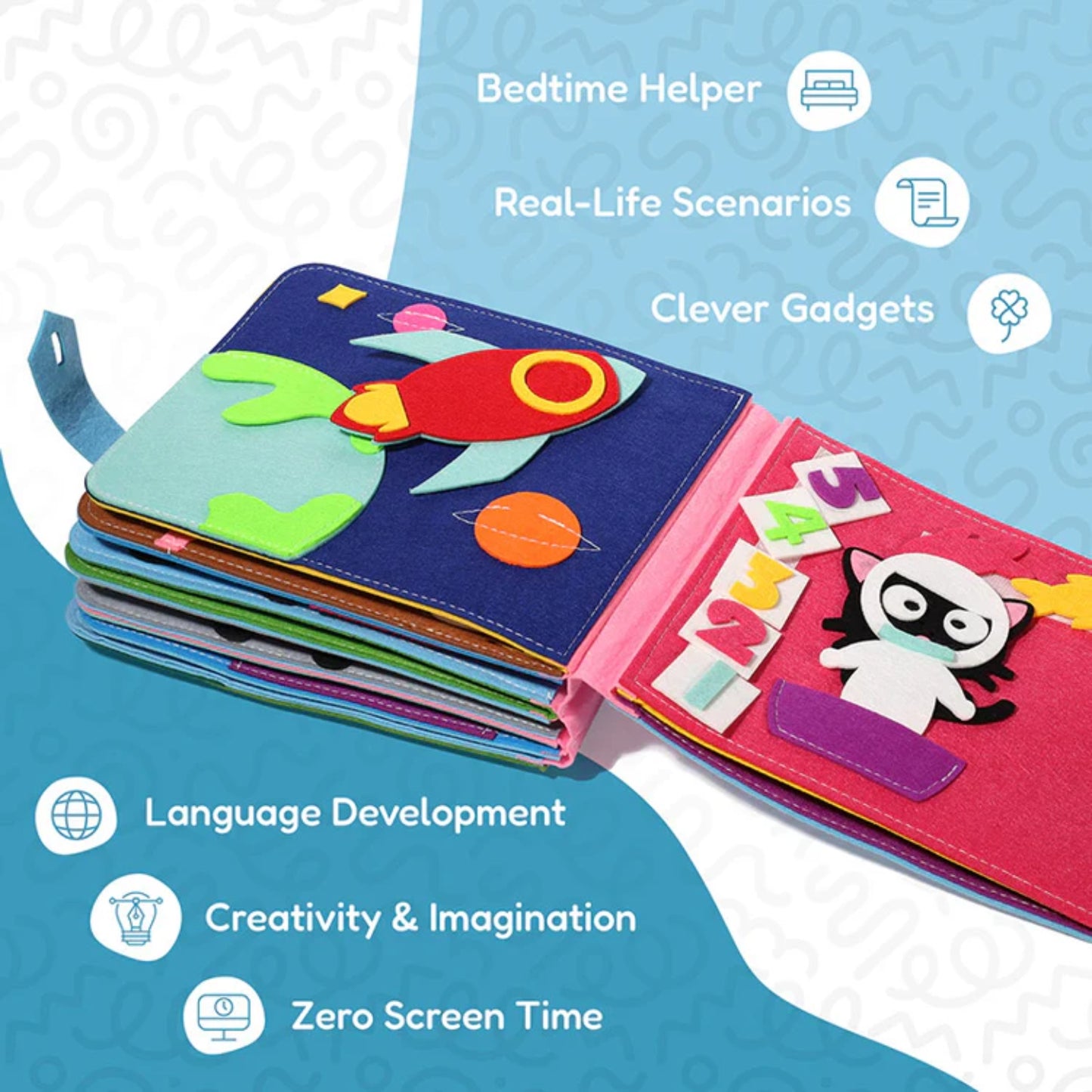 Interactive Montessori Felt Activity Story Book for Toddlers