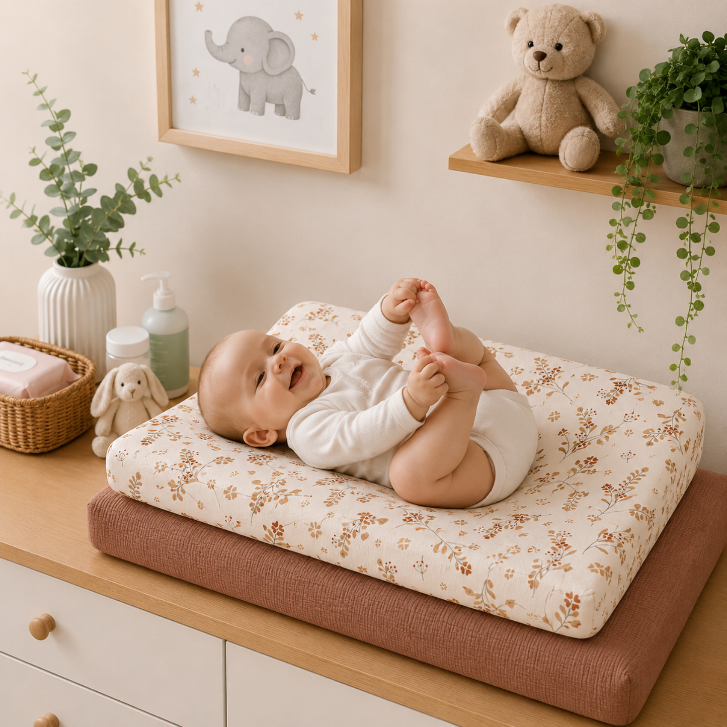 Little Teekies Muslin Cotton Baby Diaper Changing Pad Cover