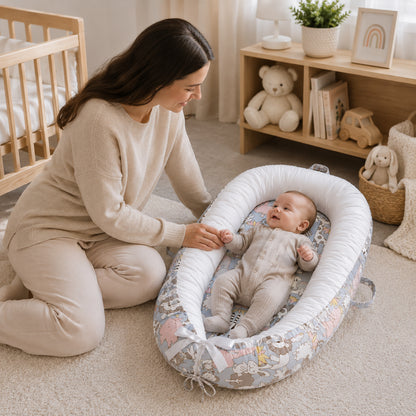 Little Teekie Leaf Print Baby Nest Lounger