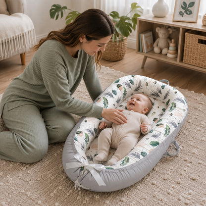 Little Teekie Leaf Print Baby Nest Lounger