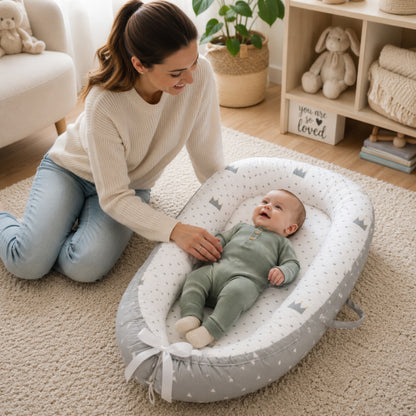 Little Teekie Leaf Print Baby Nest Lounger