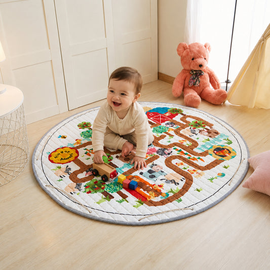 Little Teekie Farm Maze Baby Play Mat With storage function