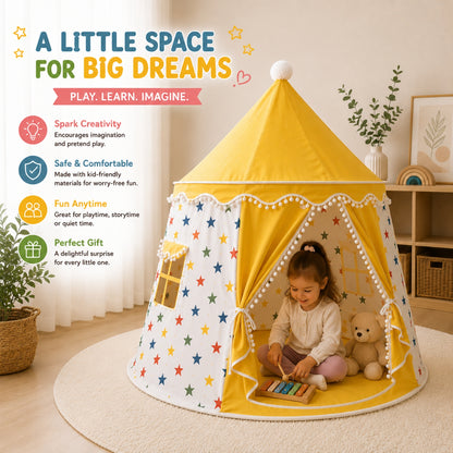 Yellow Star Kids Indoor Play Tent