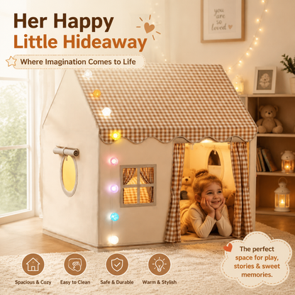 Little Teekie Cozy Playhouse Tent with Lights for Kids