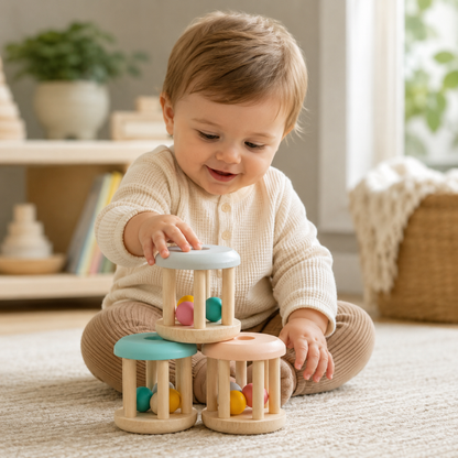 Little Teekie Wooden Baby Shaker Rattle Toy