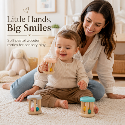 Little Teekie Wooden Baby Shaker Rattle Toy