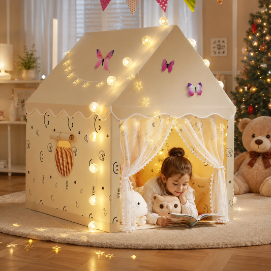 Little Teekie Princess Play Tent with Star Lights and Flags