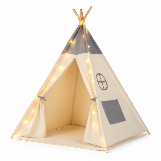 Little Teekie Kids Teepee Tent with Lights and Play Mat