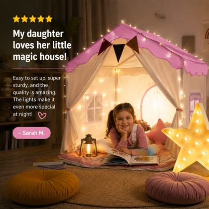 Little Teekie Kids Play Tent with Padded Mat & Lights