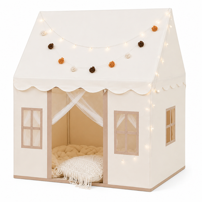 Little Teekie Kids Playhouse Tent with Lights & Padded Mat