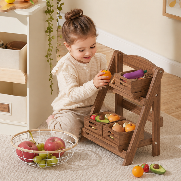 Little Teekie Wooden Play Food Storage Rack