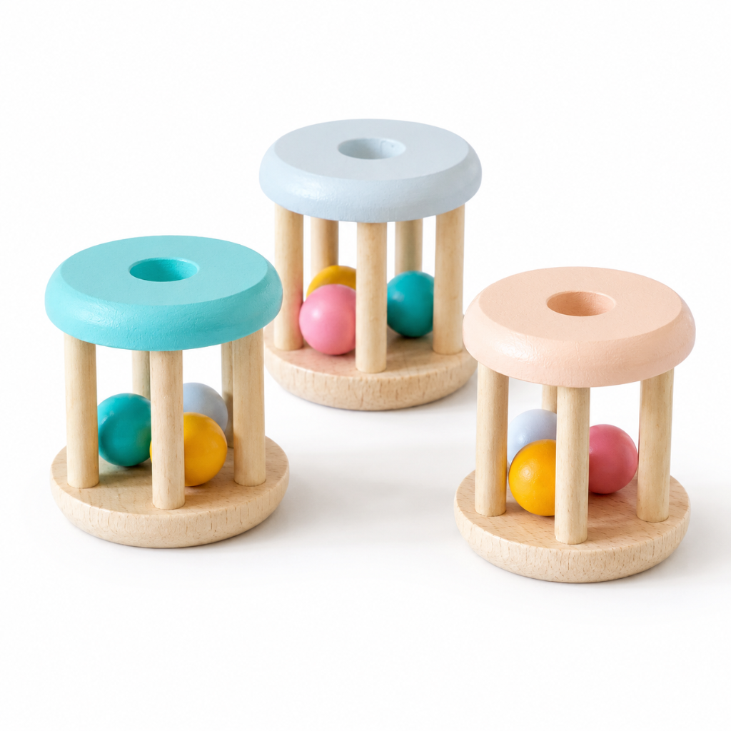 Little Teekie Wooden Baby Shaker Rattle Toy
