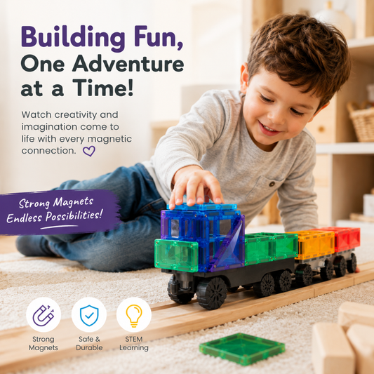 Little Teekie Magnetic Tile Truck Building Set