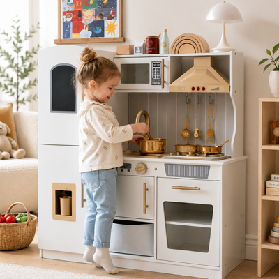 Little Teekie Luxury Wooden Play Kitchen & Fridge Set