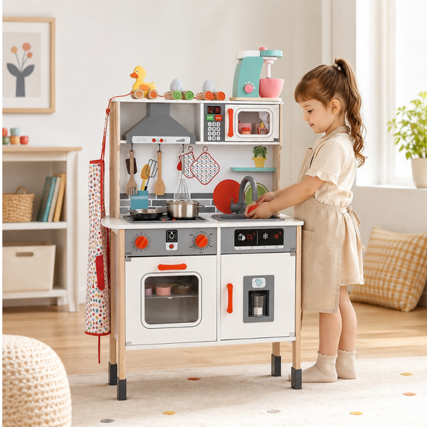 Little Teekie Wooden Play Kitchen Set with Realistic Features