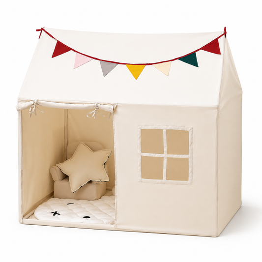 Little Teekie Kids Indoor Playhouse Tent with Pennant Banners