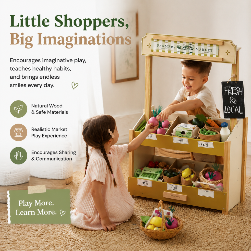 Little Teekie Wooden Grocery Play Food Set