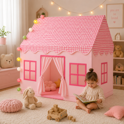 Little Teekie Foldable Kids Playhouse Tent with Lights
