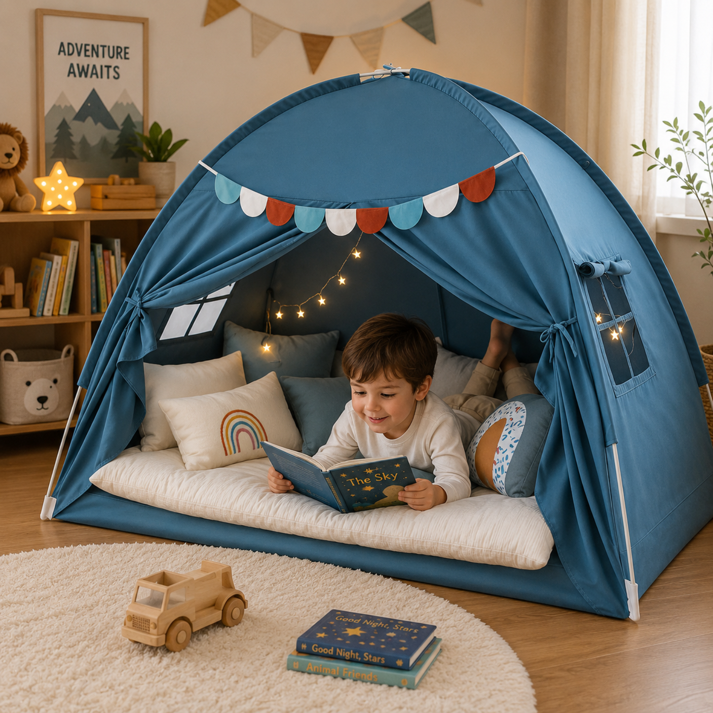 Double Bed Play Tent with Star Lights