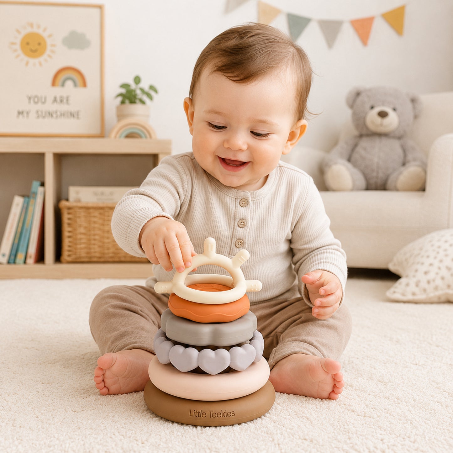 Little Teekie Silicone Stacking Teether Rings