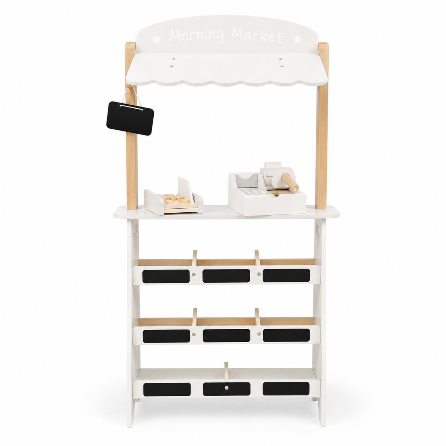 Little Teekie Wooden Farmers Market Play Stand Set