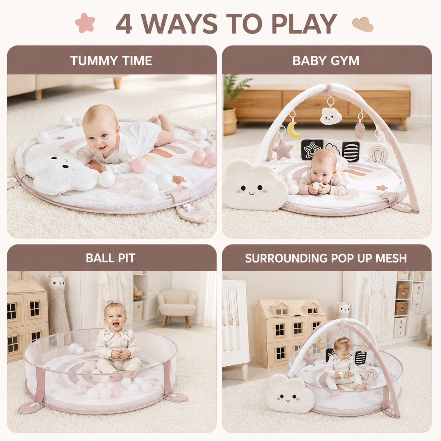 Little Teekie 6 in 1 Baby Play Mat & Play Gym