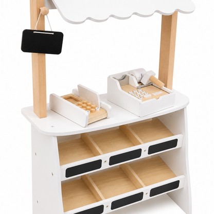 Little Teekie Wooden Farmers Market Play Stand Set