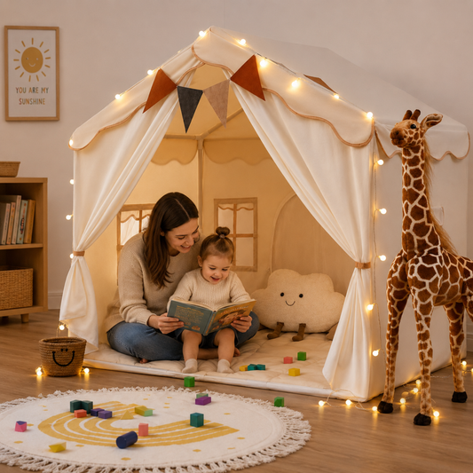 Little Teekies Kids Play Tent with Lights and Mat Cozy Indoor Playhouse