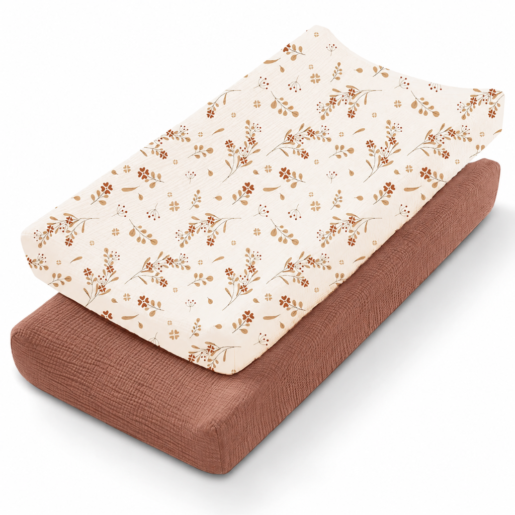 Little Teekies Muslin Cotton Baby Diaper Changing Pad Cover