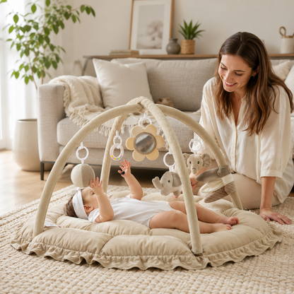 Little Teekie Baby Play Reversible Tummy Time Mat with Sensory Toys