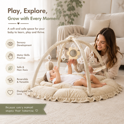 Little Teekie Baby Play Reversible Tummy Time Mat with Sensory Toys