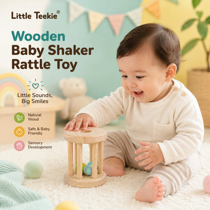 Little Teekie Wooden Baby Shaker Rattle Toy