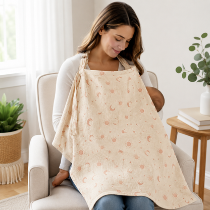 Little Teekie Muslin Breastfeeding Nursing Cover Apron