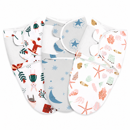Little Teekies 3-Pack Organic Baby Swaddle Sleep Sack Set