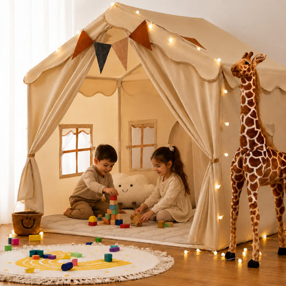 Little Teekies Kids Play Tent with Lights and Mat Cozy Indoor Playhouse