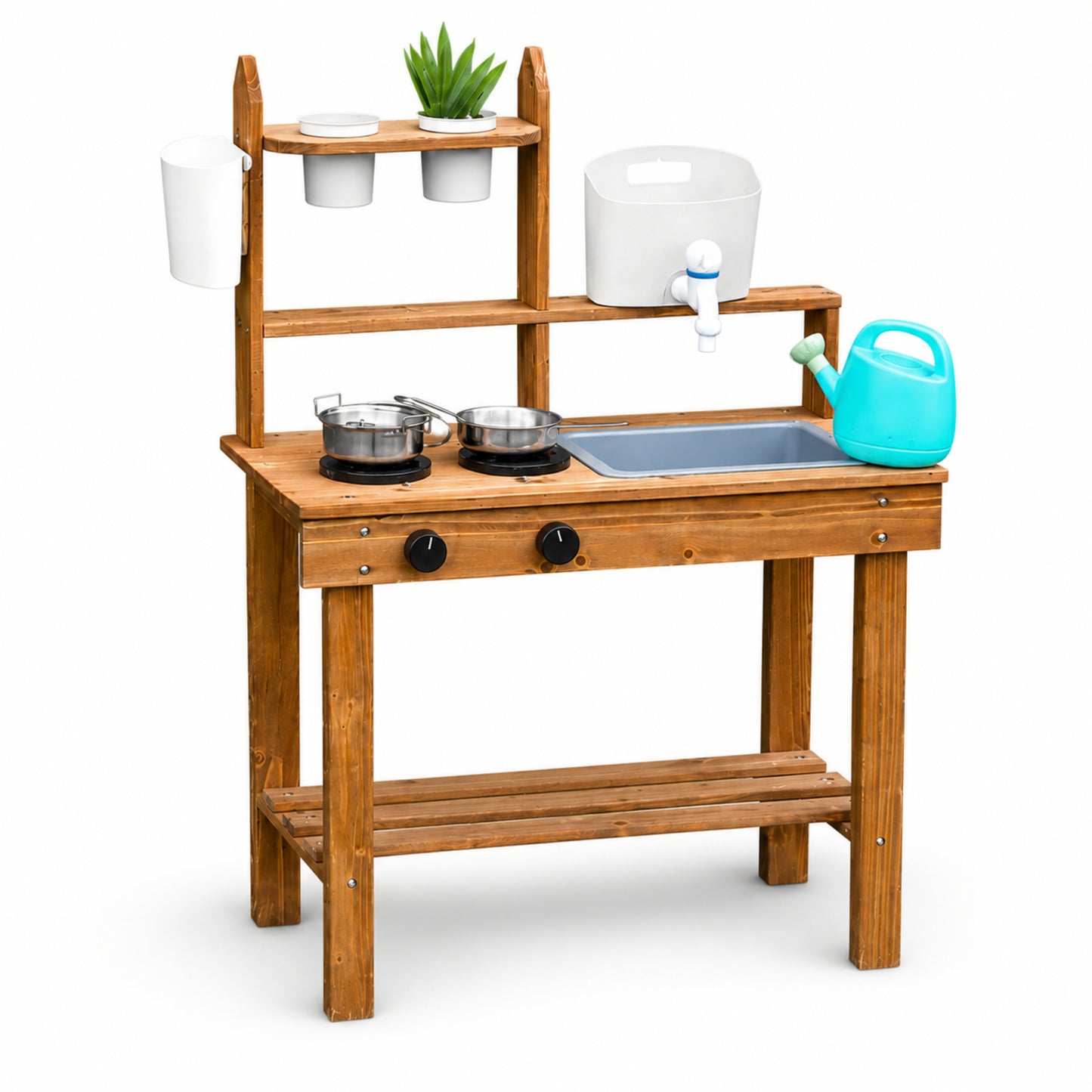 Little Teekie Outdoor Wooden Mud Kitchen with Running Water